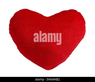 Plush rosso bianco cuore isolato Foto Stock