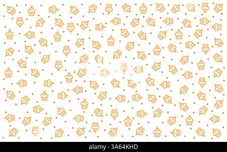 Motivo cupcake astratto. Decorazione della carta da parati. Illustrazione vettoriale Illustrazione Vettoriale