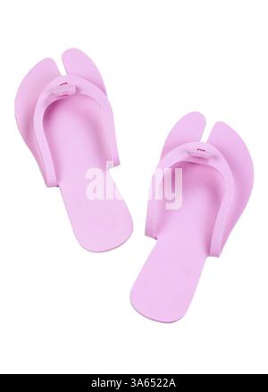 Pink Ciabattine Pedicure isolati su sfondo bianco Foto Stock