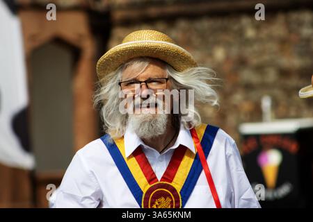 SIDMOUTH, DEVON, Regno Unito - 6 AGOSTO 2023 Sidmouth Folk Festival Mendip Morris Men Foto Stock