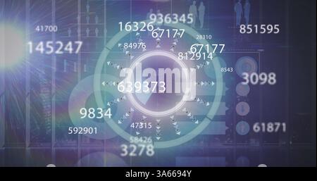 Immagine della scansione dell'oscilloscopio, modifica dei numeri ed elaborazione dei dati Foto Stock