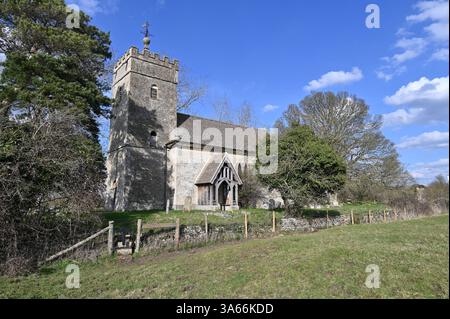 St Giles Church, una chiesa isolata nella frazione di Hampton Gay vicino a Kidlington, Oxfordshire Foto Stock