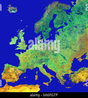 EUROPA - Mappa grafica dell'Europa creata dalle immagini satellitari dell'ESA - immagine: Geopix/ESA Foto Stock
