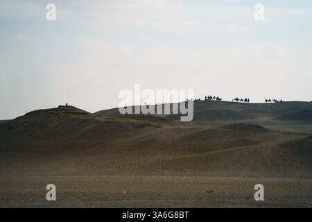 Ampio e mozzafiato paesaggio desertico caratterizzato da Rolling Hills e vegetazione sparsa Foto Stock
