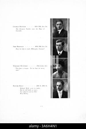 Il South High Yearbook del 1915 fornisce un resoconto delle attività studentesche, insegnanti e atletiche durante l'anno accademico 1914-1915, con particolare attenzione al coinvolgimento degli studenti afroamericani e ai loro contributi alla vita scolastica e alla cultura. Foto Stock