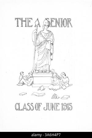 Questo annuario South High del 1915 cattura i momenti salienti dell'anno scolastico 1914-1915, tra cui la vita studentesca, la partecipazione degli insegnanti, gli eventi sportivi e i club. Riflette anche l'impatto degli studenti afroamericani sulla comunità scolastica. Foto Stock
