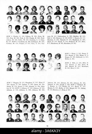 L'annuario 1964 South High 'Tiger' mette in evidenza studenti, insegnanti, club extracurriculari, atletica leggera e importanti eventi scolastici dell'anno scolastico 1963-1964, con particolare attenzione alla storia e ai contributi afroamericani. Foto Stock