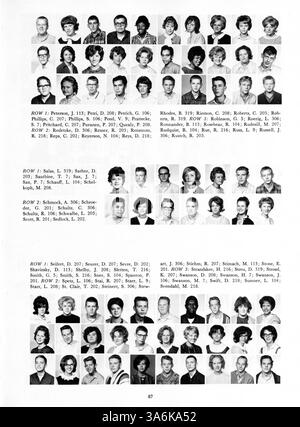 L'annuario "Tiger" del 1964 documenta gli studenti, le facoltà, le squadre di atletica e gli eventi significativi della South High School durante l'anno scolastico 1963-1964, con particolare attenzione alla storia afroamericana. Foto Stock