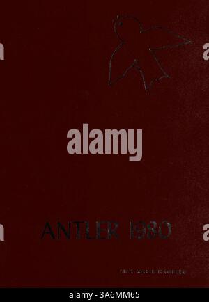 L'annuario di Antler 1980 della Minnehaha Academy registra eventi chiave dell'anno scolastico 1979-1980, tra cui studenti, insegnanti, club e atletica, con alcune pagine mancanti. Foto Stock