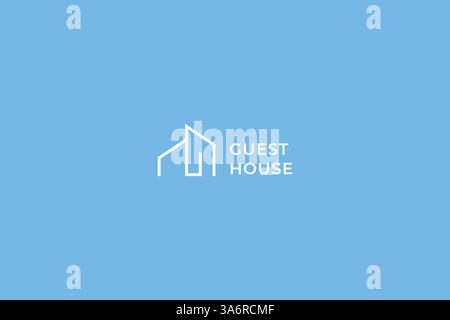 Modern Guest House Logo Concept Property Development Business Brand Identity Sign Symbol Template Illustrazione Vettoriale