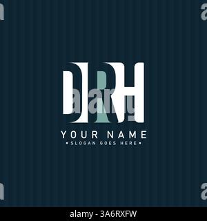 Logo DRH Minimal Vector - Logo aziendale semplice per le iniziali D, R e H. Illustrazione Vettoriale