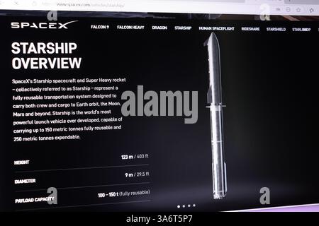 Panoramica della navicella spaziale SpaceX: Specifiche, capacità, dettagli di lancio. Foto Stock