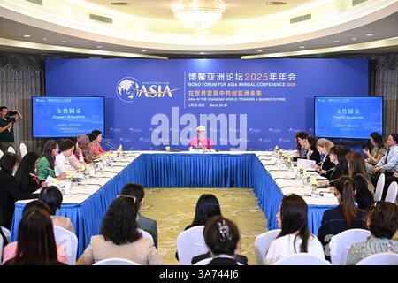 Boao, la provincia cinese di Hainan. 26 marzo 2025. La tavola rotonda delle donne si tiene durante il Boao Forum for Asia (BFA) Annual Conference 2025 a Boao, nella provincia di Hainan, nella Cina meridionale, il 26 marzo 2025. Crediti: PU Xiaoxu/Xinhua/Alamy Live News Foto Stock