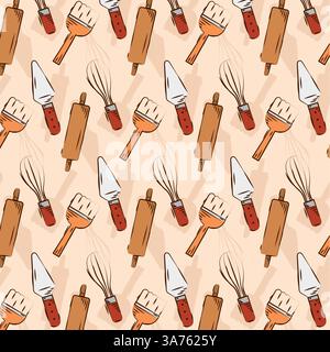 Gli utensili da forno ripetono. Vettore Illustrazione Vettoriale