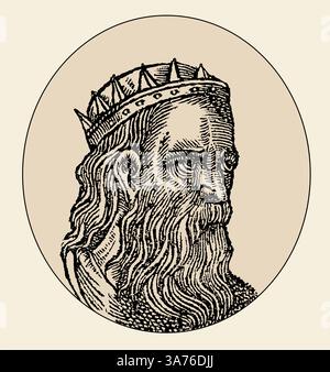 Manasse, Manasse o Manasse, il quattordicesimo re del Regno di Giuda, secondo la Bibbia ebraica, redatta digitalmente Foto Stock