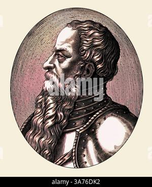 Manasse, Manasse o Manasse, il quattordicesimo re del Regno di Giuda, secondo la Bibbia ebraica, redatta digitalmente Foto Stock