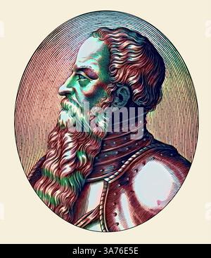 Manasse, Manasse o Manasse, il quattordicesimo re del Regno di Giuda, secondo la Bibbia ebraica, redatta digitalmente Foto Stock