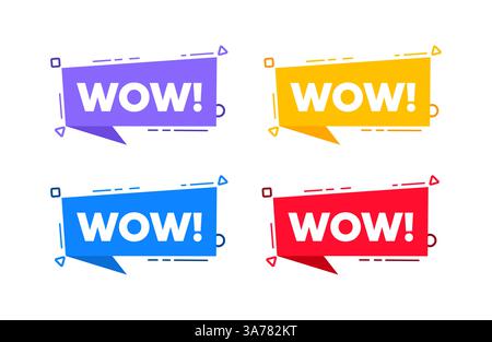 Wow. Distintivo Wow. Illustrazione vettoriale Illustrazione Vettoriale