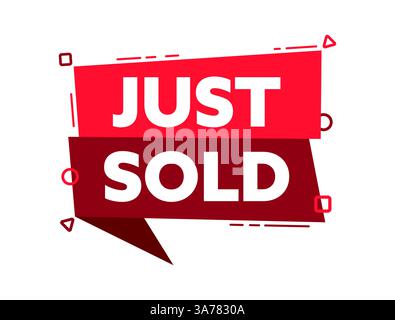 Bolla di discorso con la parola "venduto etichetta rossa". Illustrazione vettoriale Illustrazione Vettoriale