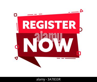Bolla vocale con la parola Registra ora etichetta rossa. Illustrazione vettoriale Illustrazione Vettoriale