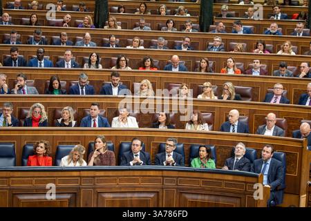 Madrid, Spagna. 26 marzo 2025. Vista panoramica della camera durante la sessione di supervisione parlamentare del governo nella sessione plenaria del Congresso dei deputati. Crediti: D. Canales Carvajal/Alamy Live News Foto Stock