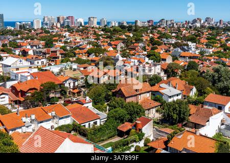Lo skyline della città di Mar del Plata, Provincia di Buenos Aires, Argentina. Foto Stock