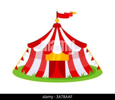 Tenda moderna da circo su sfondo bianco. Illustrazione vettoriale Illustrazione Vettoriale