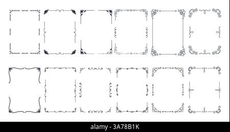 Cornice decorativa vintage. Cornici decorative per bordi. Illustrazione vettoriale Illustrazione Vettoriale