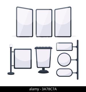 Set di modelli Light Box. Collezione di affissioni. Annuncio commerciale Illustrazione Vettoriale