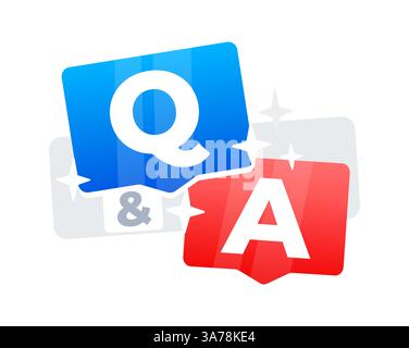 Bolle di domande e risposte che mostrano domande frequenti o informazioni sui quiz Illustrazione Vettoriale