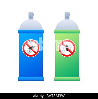 Spray repellente per zanzare che protegge dalla malaria e dal virus zika Illustrazione Vettoriale