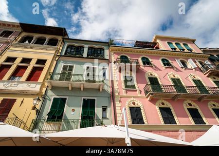 Italia, Liguria, Riviera Ligure. Il pittoresco villaggio di pescatori di celle Ligure. Foto Stock