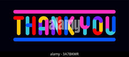 Grazie. Frase divertente, messaggio, grazie Illustrazione Vettoriale