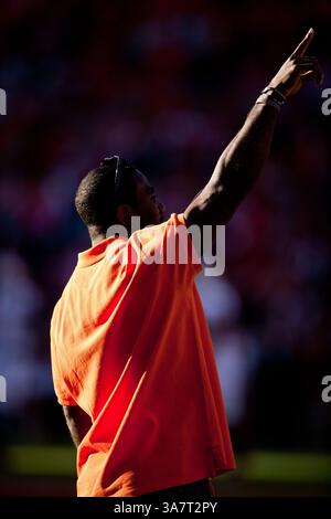 17 novembre 2012 - Clemson, South Carolina, Stati Uniti d'America - 17 novembre 2012: Ex giocatore dei Clemson Clifford ''C. J.'' Spiller durante la partita North Carolina State vs Clemson al Memorial Stadium di Clemson, SC. Clemson ha sconfitto North Carolina State 62-48.(Credit Image: © Jake Drake/Cal Sport Media/ZUMAPRESS.com) Foto Stock