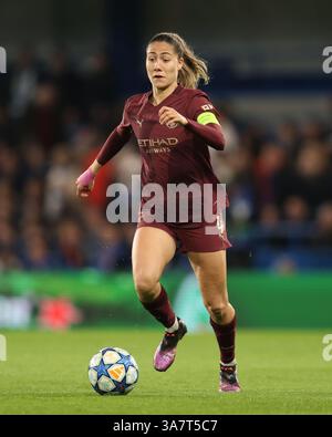 Londra, Regno Unito. 27 marzo 2025. Londra Inghilterra, 27 marzo 2025: Laia Aleixandri di Manchester City durante la partita di UEFA Women's Champions League tra Chelsea e Manchester City allo Stamford Bridge di Londra, Inghilterra (Alexander Canillas/SPP) credito: SPP Sport Press Photo. /Alamy Live News Foto Stock