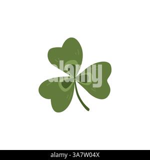 Simpatico trifoglio disegnato a mano. Clipart botanico Illustrazione Vettoriale