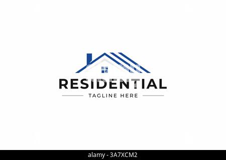 Logo edificio residenziale costruzione aziendale Casa servizi Proprietà Sviluppatore marchio Illustrazione Vettoriale