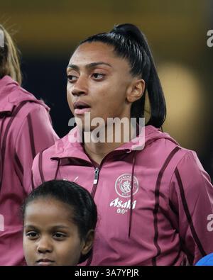 Londra, Regno Unito. 27 marzo 2025. Londra Inghilterra, 27 marzo 2025: Kerolin di Manchester City durante la partita di UEFA Women's Champions League tra Chelsea e Manchester City allo Stamford Bridge di Londra, Inghilterra (Alexander Canillas/SPP) credito: SPP Sport Press Photo. /Alamy Live News Foto Stock