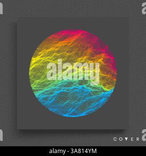 Sfondo onda. Modello di design della copertina. illustrazione del vettore astratto 3d. Illustrazione Vettoriale