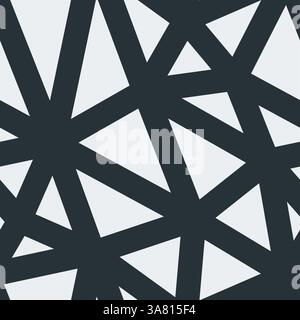 Ripetizione geometrica. Colore blu/grigio. Grandi dimensioni dei triangoli. Le linee pesanti pesano. Modello ripetibile. Illustrazione vettoriale continua. Illustrazione Vettoriale