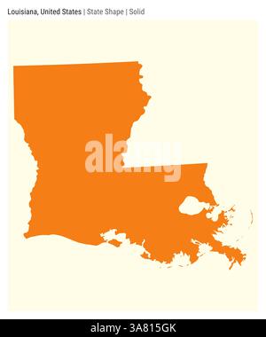 Louisiana, Stati Uniti. Semplice mappa vettoriale. Stato forma. Stile solido. Confine della Louisiana. Illustrazione vettoriale. Illustrazione Vettoriale