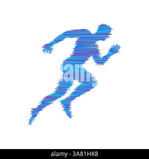 Uomo che corre. Design per lo sport e gli affari. Illustrazione Vettoriale. Illustrazione Vettoriale