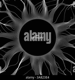 Buco nero costituito da particelle volanti. Abstract Background. 3D illustrazione vettoriale. Illustrazione Vettoriale