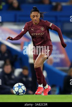 Londra, Regno Unito. 27 marzo 2025. Kerolin di Manchester City durante la partita di UEFA Women's Champions League allo Stamford Bridge di Londra. Il credito per immagini dovrebbe essere: David Klein/Sportimage Credit: Sportimage Ltd/Alamy Live News Foto Stock