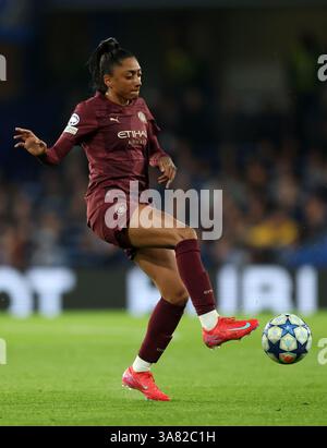 Londra, Regno Unito. 27 marzo 2025. Kerolin di Manchester City durante la partita di UEFA Women's Champions League allo Stamford Bridge di Londra. Il credito per immagini dovrebbe essere: David Klein/Sportimage Credit: Sportimage Ltd/Alamy Live News Foto Stock