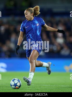 Londra, Regno Unito. 27 marzo 2025. Lauren James del Chelsea durante la partita di UEFA Women's Champions League allo Stamford Bridge di Londra. Il credito per immagini dovrebbe essere: David Klein/Sportimage Credit: Sportimage Ltd/Alamy Live News Foto Stock