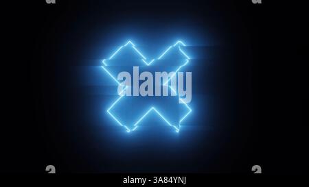 Forma a croce con glitter. Rendering 3d generato dal computer Foto Stock