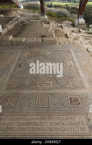 Cipro, Episkopi, Kourion, il sito archeologico di Kourion, la casa di Eustolio, mosaici di pavimento Foto Stock