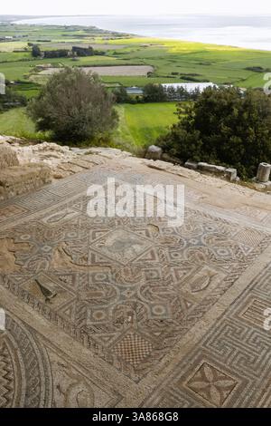 Cipro, Episkopi, Kourion, il sito archeologico di Kourion, la casa di Eustolio, mosaici di pavimento Foto Stock