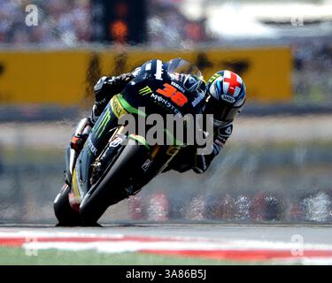 20 aprile 2013. Bradley Smith di Monster Yamaha Tech 3 al Circuit of the Americas di Austin, Texas. (Immagine di credito: © Robert Backman/Cal Sport Media/ZUMAPRESS.com) Foto Stock